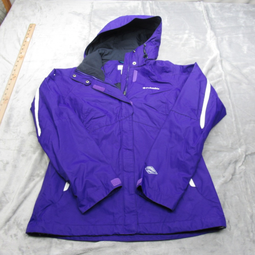 Columbia Jacket Womens Medium Purple Waterproof 3in1 SHELL Wind Rain Snow Ski
